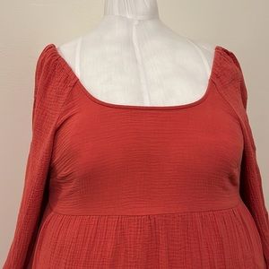 Universal Thread | Cotton Dress (XXL) | Puff-sleeve/long-sleeve